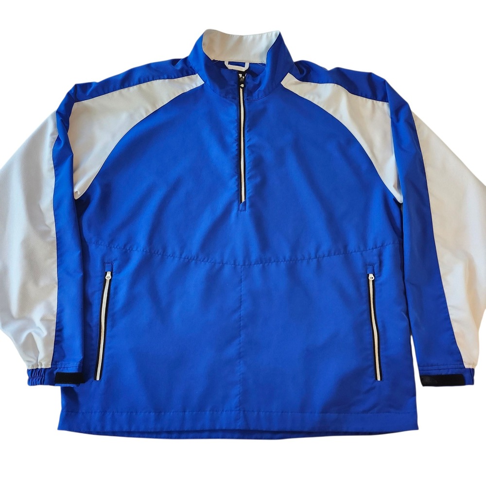 FootJoy FJ Golf Pullover Windbreaker Windshirt Jacket Blue Half Zip Men's XL - Picture 1 of 5